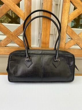 Valentino Garavani Black Textured Leather Shoulder Bag